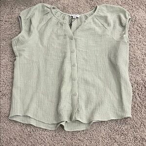 Current Air Light Green Textured Blouse